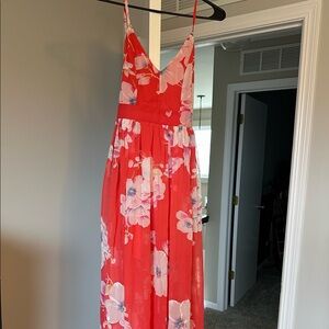 Pink Lily - NWOT Pink Floral Backless Maxi Dress